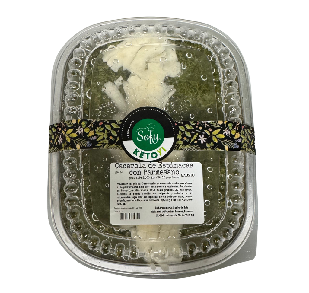 Cacerola de espinacas con parmesano 1.3 kg