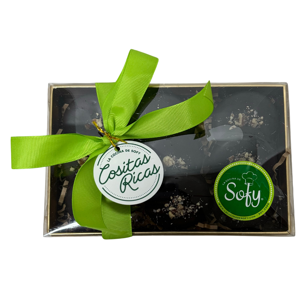 Caja de galletas crisp con caramelo, chocolate oscuro, sal y pecans 9 uds.