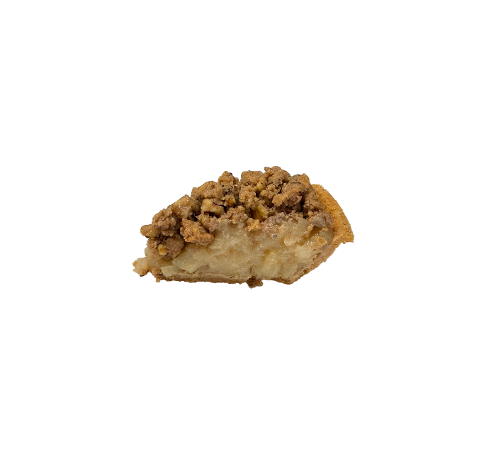 Pie de manzana estilo apple crumble porción