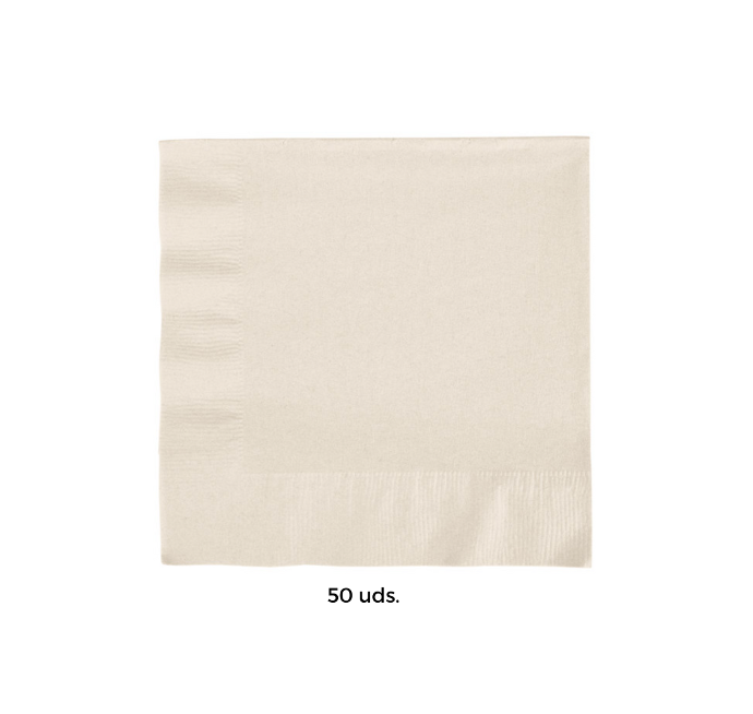 Servilletas chicas cremas ivory 50 uds.
