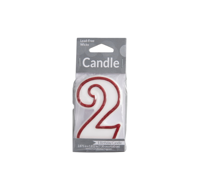 Vela Candle  3" Red Outlined #2   
