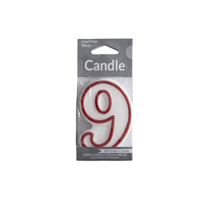 Vela Candle  3" Red Outlined #9
