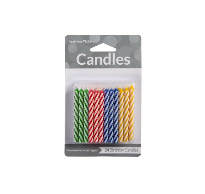 Vela candle asst. color primary relight 24 uds.                