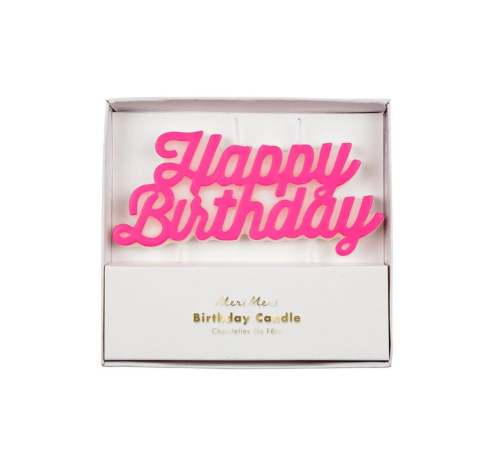 Vela happy birthday pink