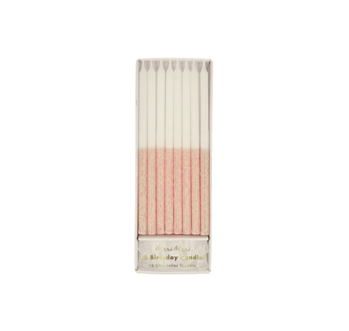Vela pale pink glitter dipped