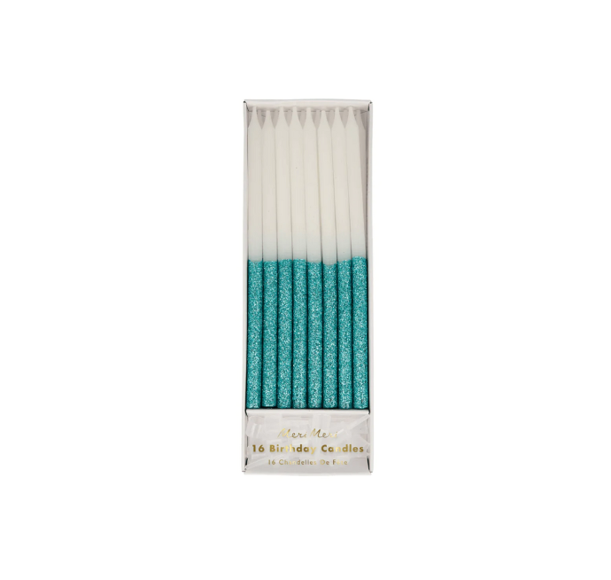 Velas Blue Glitter Dipped Candles                                     