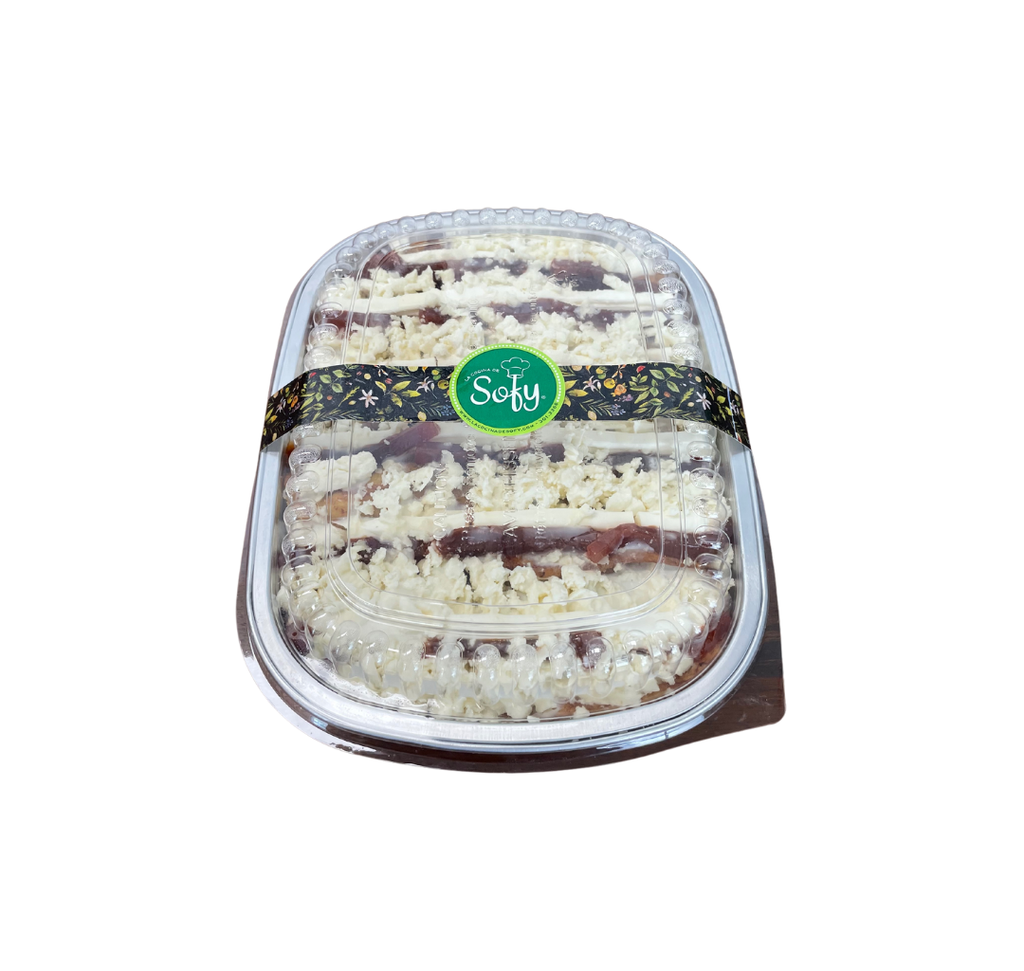Cacerola de plátano con queso y guayaba