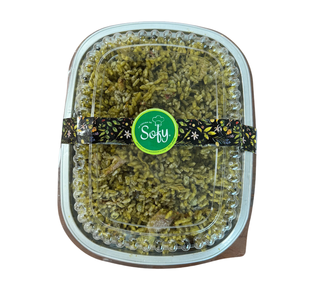 Arroz con pollo verde con ají amarillo peruano 1.220 kg
