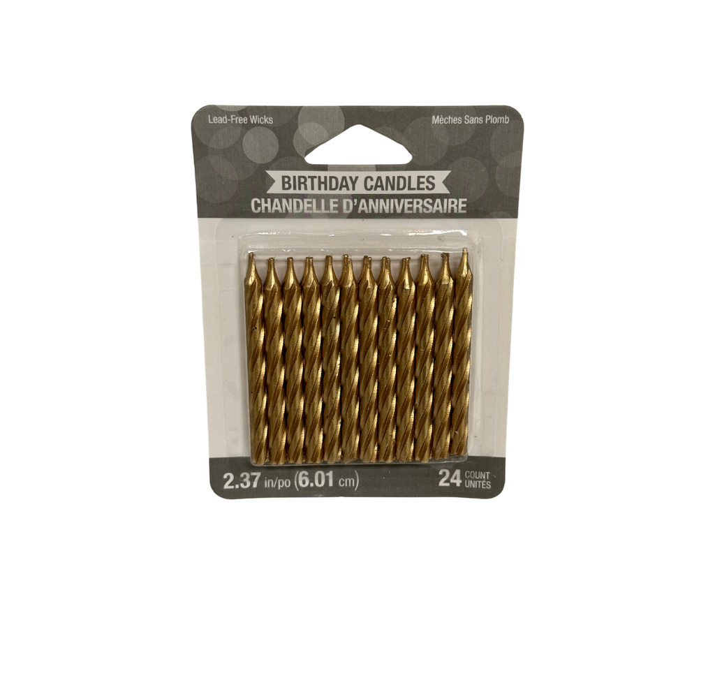Velas Metallic gold spiral 24 uds.