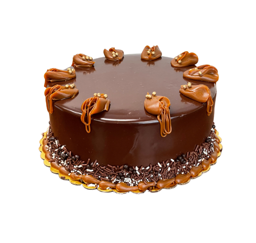 [002323] Cake de chocolate con manjar cubierto de ganache 9"      