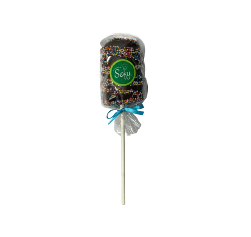 [025118] Paleta de malva con chocolate oscuro y chispitas
