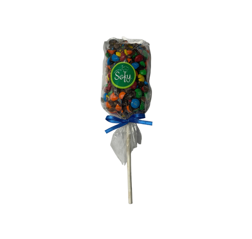 [025266] Paleta de malva con chocolate oscuro y m&ms