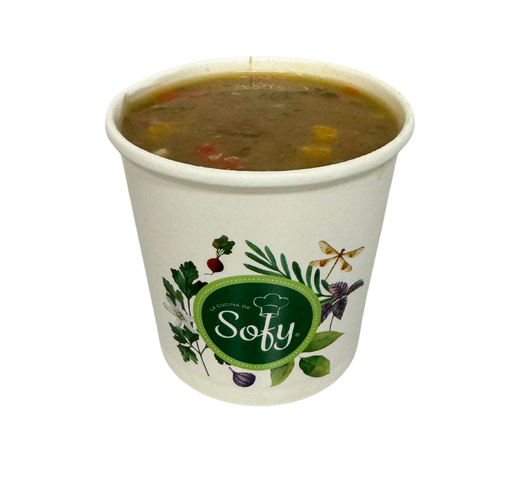 [024206] Sopa de lentejas con plátano pintón y tasajo