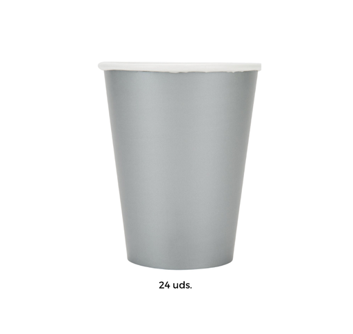 [025623] Vaso cartón gris plateado 9 oz. / 24 uds.