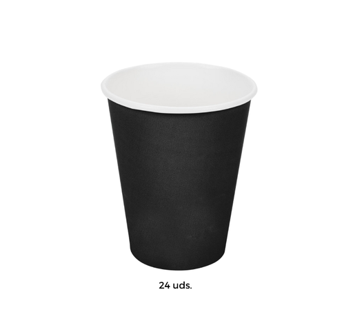 [025305] Vaso cartón negro black velvet 9 oz. 24 uds.