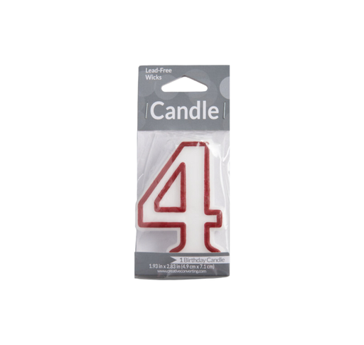 [025455] Vela Candle  3" Red Outlined #4
