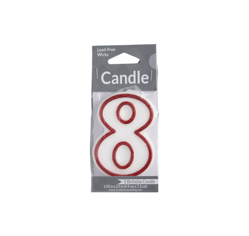 [025459] Vela Candle  3" Red Outlined #8