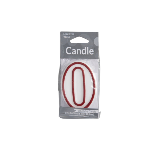 [025549] Vela candle 3" red outlined "0"