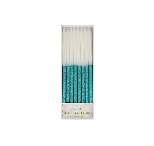 [024922] Velas Blue Glitter Dipped Candles                                     