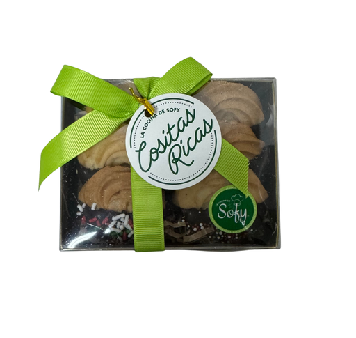 [025718] Caja de galletas de mantequilla con chocolate 6 uds.